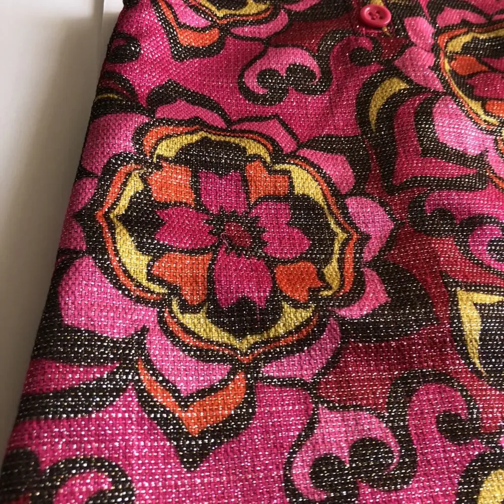 Gap Metallic Magenta Sparkle Retro Dress Size 5